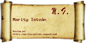 Marity István névjegykártya